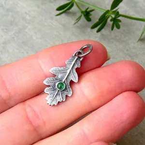 Oak Leaf Pendant, Oak Necklace, Oak Leaf Charm, Witchcraft Jewelry image 1
